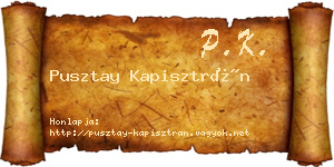 Pusztay Kapisztrán névjegykártya